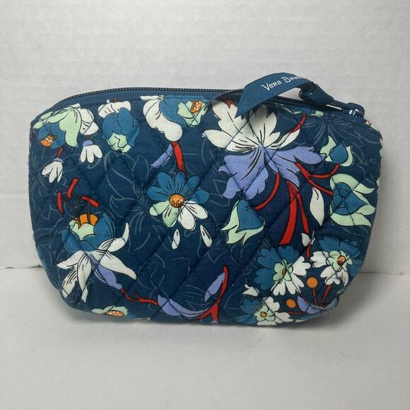 Vera Bradley Floral Bursts Print Compact Travel Cosmetic Pouch with Mirror - Picture 4 of 5